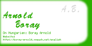 arnold boray business card